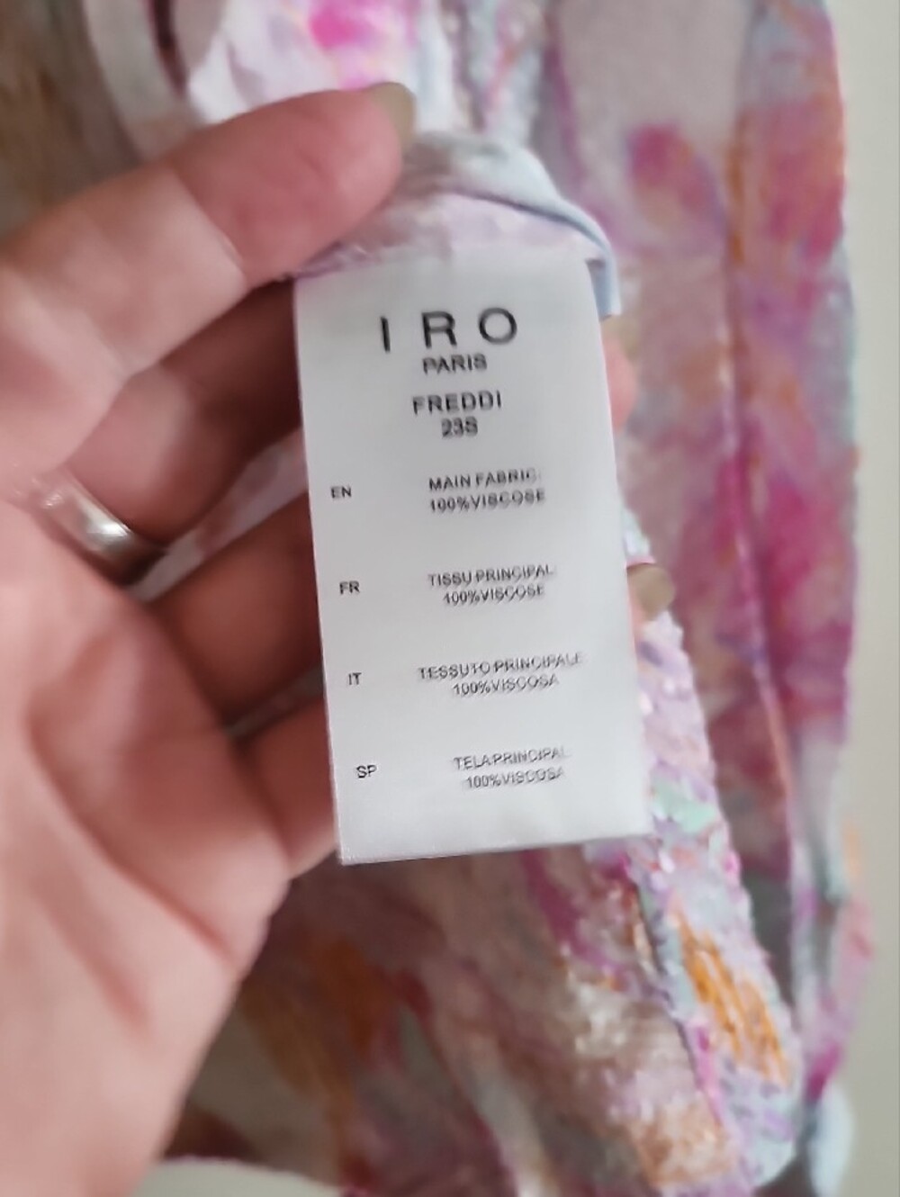 IRO Pastel Colorful Wrap Top Blouse Long Sleeve Lightweight Sz 34 Or XS - Picture 7 of 12